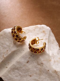 Zurooh - Designer Garnet Gemstone Hoops