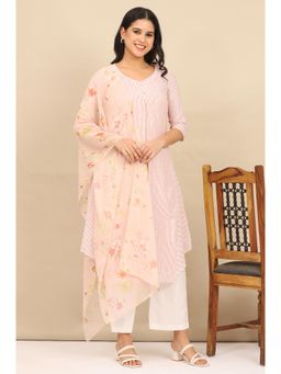 Aurelia - Women Cream Polyester Floral Dupatta
