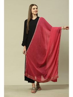 Rangriti - Women Pink Chiffon Printed Dupatta