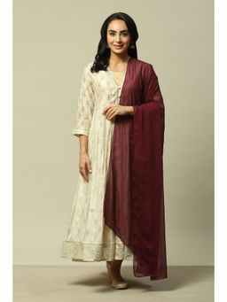 Rangriti - Women Brown Polyester Embellished Dupatta