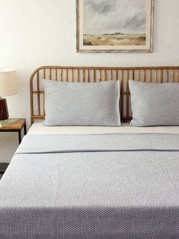 House This - Vindhya Bedcover Set Light Blue (Queen)