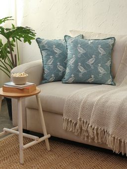 House This - Kukkut Cushion Cover Blue (16x16 inches)