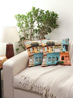 House This - The Shophouses Cushion Covers Multi (16x16 inches)