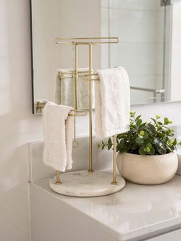 Mason Home - White & Gold Opal Hand Towel Stand