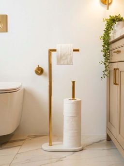 Mason Home - White & Gold Melrose Toilet Roll Holder