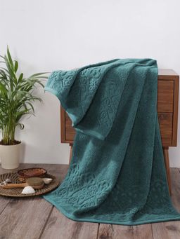 Maspar - Teal Cotton Solid 550 Gsm Bath Towel