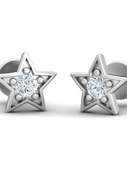 KuberBox - 18K Star Stud Earrings for Women and Girls