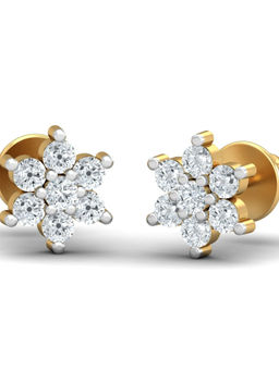 KuberBox - 18K Phool Stud Earrings for Women and Girls