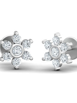 KuberBox - 18K Bezel Love Stud Earrings for Women and Girls