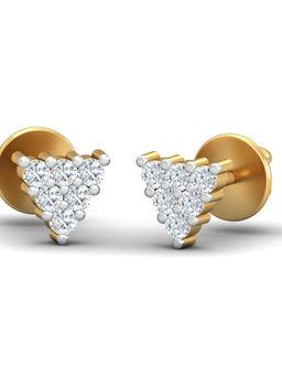 KuberBox - 18K Trikon Stud Earrings for Women and Girls