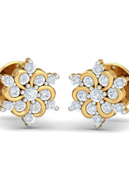 KuberBox - 14K Samriddhi Traditional Ear Studs for Women and Girls