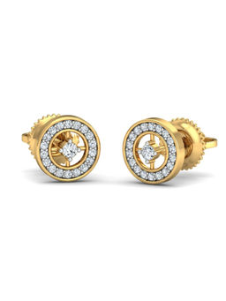 KuberBox - 14K Debra Round Earrings for Women and Girls