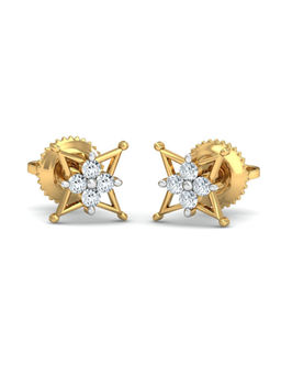 KuberBox - 14K Adalee Stud Earrings for Women and Girls