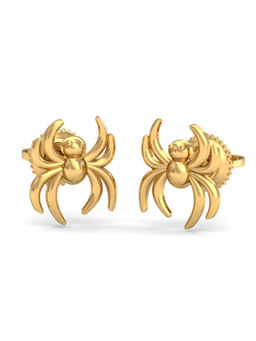 KuberBox - 14K Spider Gold Earrings for Women and Girls