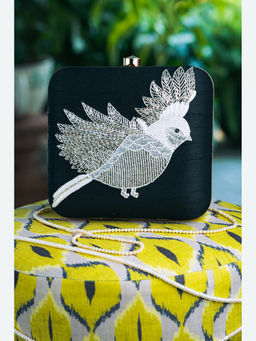 NR by Nidhi Rathi - Embroidered Black Clutch