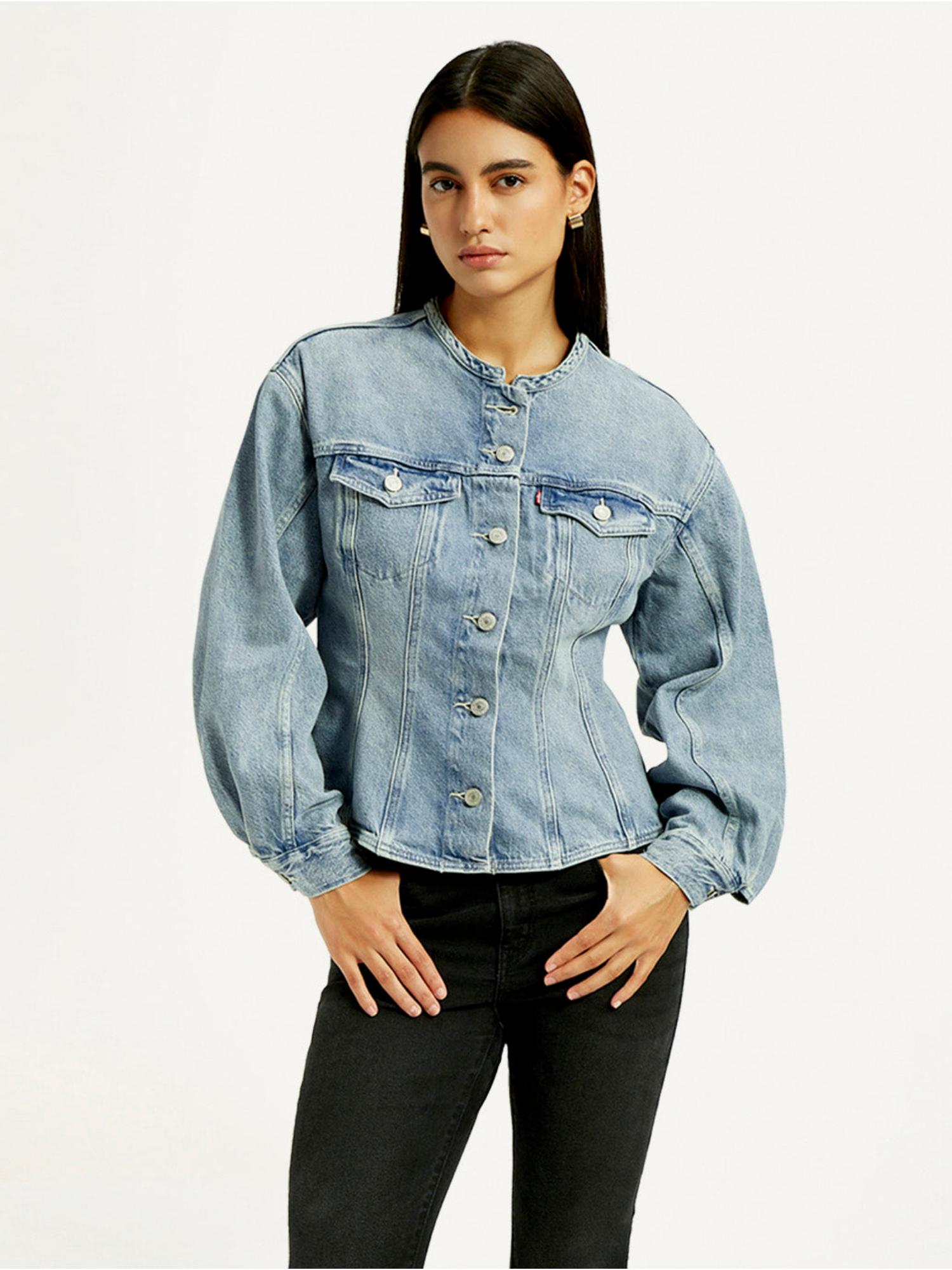 levi's Womens Solid Blue Denim Jacket-picture-13