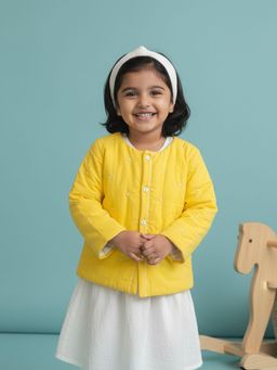 Keebee Organics - Cotton Stars Embroidered Yellow Jacket