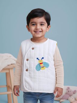 Keebee Organics - Cotton Bee Embroidered White Jacket