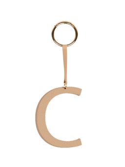 TANN TRIM - Beige Letter Bag Charm Letter C