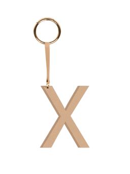 TANN TRIM - Beige Letter Bag Charm Letter X