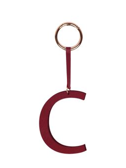 TANN TRIM - Berry Red Letter Bag Charm Letter C
