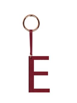 TANN TRIM - Berry Red Letter Bag Charm Letter E