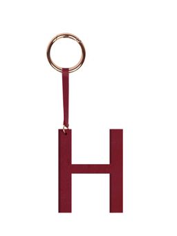 TANN TRIM - Berry Red Letter Bag Charm Letter H