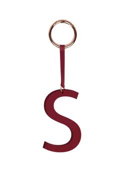 TANN TRIM - Berry Red Letter Bag Charm Letter S