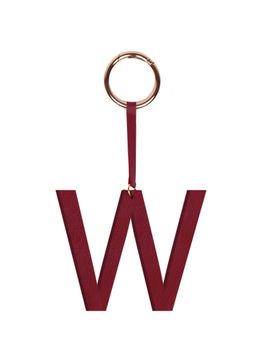 TANN TRIM - Berry Red Letter Bag Charm Letter W