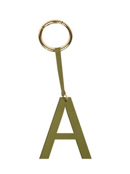 TANN TRIM - Olive Letter Bag Charm Letter A