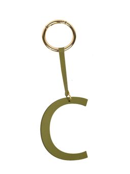 TANN TRIM - Olive Letter Bag Charm Letter C