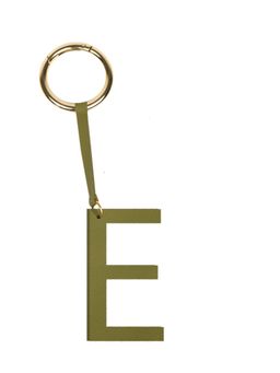TANN TRIM - Olive Letter Bag Charm Letter E