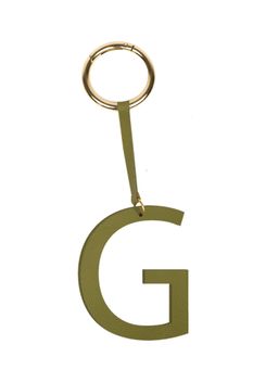 TANN TRIM - Olive Letter Bag Charm Letter G