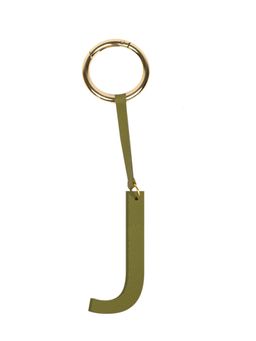TANN TRIM - Olive Letter Bag Charm Letter J