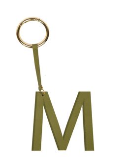 TANN TRIM - Olive Letter Bag Charm Letter M