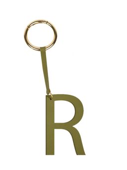 TANN TRIM - Olive Letter Bag Charm Letter R