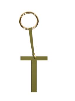 TANN TRIM - Olive Letter Bag Charm Letter T