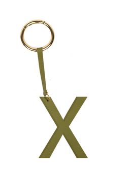 TANN TRIM - Olive Letter Bag Charm Letter X