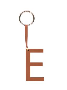 TANN TRIM - Brown Letter Bag Charm Letter E