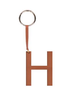 TANN TRIM - Brown Letter Bag Charm Letter H