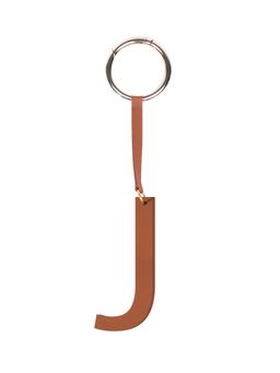 TANN TRIM - Brown Letter Bag Charm Letter J