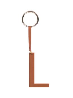 TANN TRIM - Brown Letter Bag Charm Letter L
