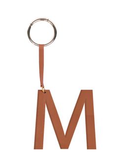 TANN TRIM - Brown Letter Bag Charm Letter M