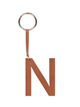 TANN TRIM - Brown Letter Bag Charm Letter N
