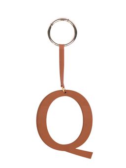 TANN TRIM - Brown Letter Bag Charm Letter Q
