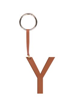 TANN TRIM - Brown Letter Bag Charm Letter Y