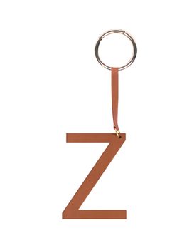 TANN TRIM - Brown Letter Bag Charm Letter Z