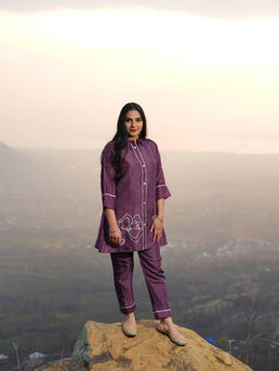 KAFTANIZE - Divija Grape Purple Co-Ord (Set of 2)