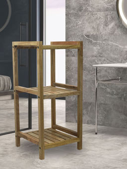 Metalsmith - 3 Shelves Kitchen Rack Mango Wood 3 Tier Organizer For Kitchen, Multipurpose Racks