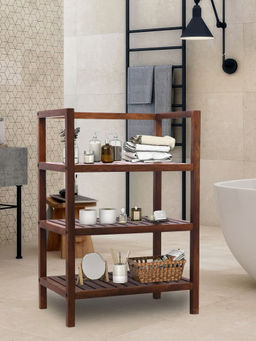 Metalsmith - 4 Shelves Kitchen Rack Mango Wood 4 Tier Organizer For Kitchen, Multipurpose Racks